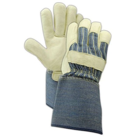 Magid Leather Palm Gloves, Wing Thumb, Tan, 2XL, 12 PK TG525E-XXL